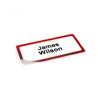 Stick in labels, red, shoe labels, reliable 
