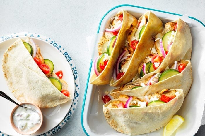 chicken and veggie pittas